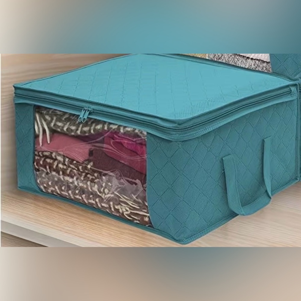 Teal Storage Bag with Zipper Closure NWOT - Picture 3 of 3